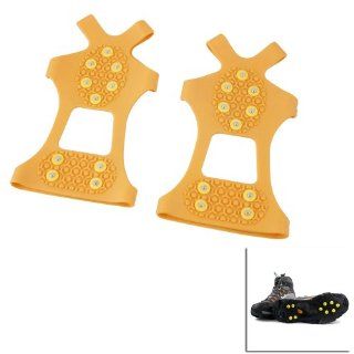 Apollo23   Non slip Snow Gripper, Snow Cleats, Anti slip Overshoes Grip Sole for Snow Walking, Ice Fishing. Size Medium fit US Shoe Size 5 8, Orange Sports & Outdoors