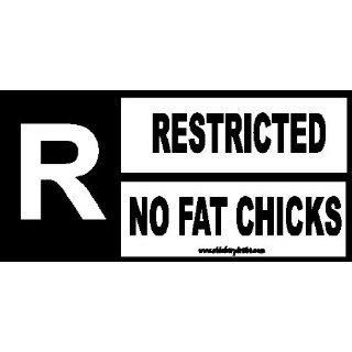 Restricted No Fat Chicks Bumper Sticker Automotive