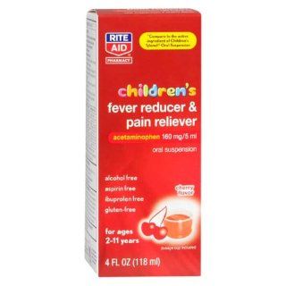 Rite Aid Children's Acetaminophen, Non Aspirin, 80 mg, Cherry Flavor, Oral Suspension Liquid, 4 oz Health & Personal Care