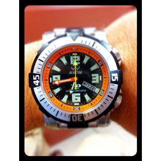 Reactor Men's 55908 Poseidon LE 1000 meter Dual Rotating Bezel Orange and Black Dial Watch Watches