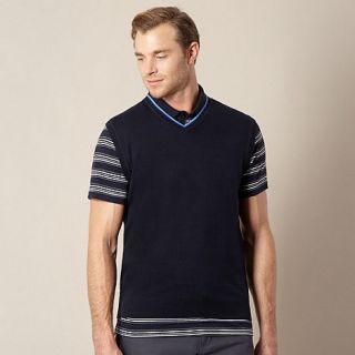 Maine New England Navy striped polo shirt and tank top set