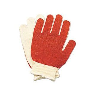 Smitty Nitrile Palm Coated Gloves, White/Red, Medium  
