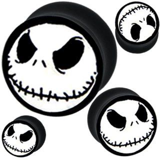 1 Pair of 00g 10mm 00 Gauges Gauge 00 G Flesh Tunnels Flesh Tunnel Double Flare Flared Ear Plugs Stretcher Expander Body Piercing Jewelry Nightmare Before Christmas Ear Plug Earlets Gauge Expanders Stretchers Ears Earring Earrings (00g  10mm) Everything 