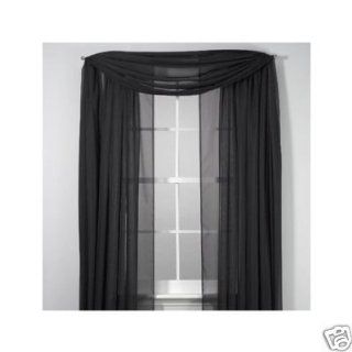 SET OF 2, 84" LONG BLACK SHEER VOILE CURTAINS / TAILORED CURTAIN PANELS, 58" WIDE   Window Treatment Curtains