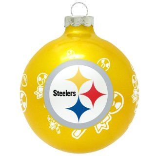 Pittsburgh Steelers Traditional Glass Gold Christmas Ornament 