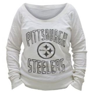 Pittsburgh Steelers   Logo Off Shoulder Juniors Sweatshirt Clothing