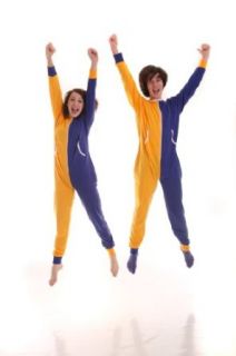 Funzee Blue Gold Unhooded Unfooted Pajama Suit Adult Ones XS XXL, Size by Height at  Mens Clothing store