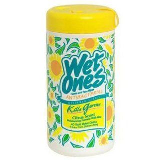 Wet Ones Antibacterial Hand Face Wipes, Citrus, Canisters, 40 Ea, (Pack of 6) Health & Personal Care