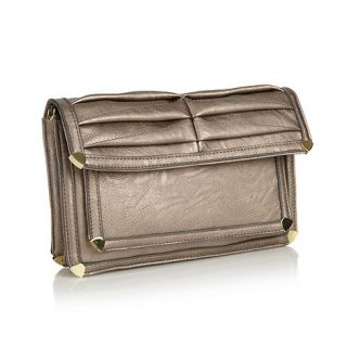 Mischa Barton Bronze metallic hudson clutch bag