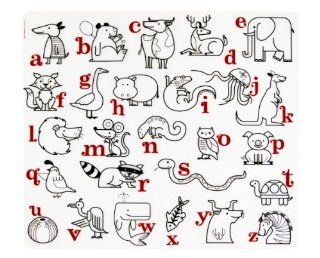 Modern twist Kids Mark Mat Coloring Silicone Placemat, Alphabet Animals   Place Mats