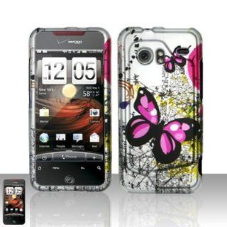 Light silver phone case with beautiful butterfly design that fits onto your HTC Droid Incredible 
