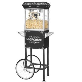 Great Northern Popcorn Black 4 oz. Ounce Foundation Old Fashioned Popcorn Popper and Cart Kitchen & Dining