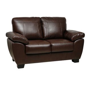 Dark brown Torino two seater bonded leather sofa