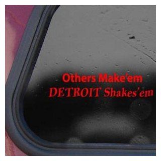 Others Make'em Detroit Shakes'em Red Sticker Decal Diesel Red Sticker Decal   Decorative Wall Appliques  