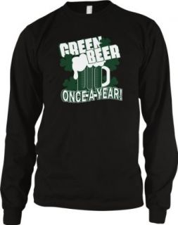 Green Beer Once A Year Mens Thermal Shirt, Ireland Irish Pride, Drinking St. Patrick's Day Men's Thermal Clothing
