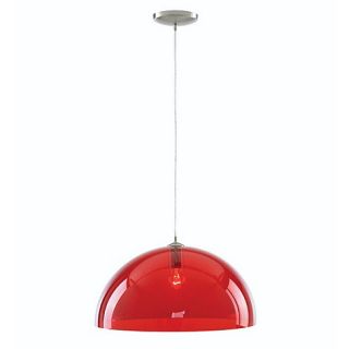 Litecraft Red Acrylic Dome Ceiling Pendant Light