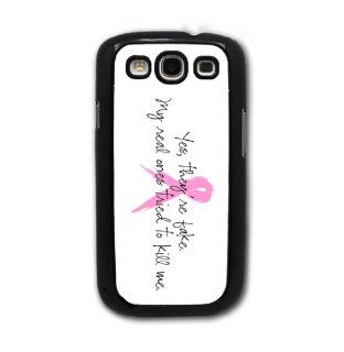Yes, They're Fake, My Real Ones Tried to Kill Me   Breast Cancer Awareness   Samsung Galaxy S3 Cover, Cell Phone Case   Black Cell Phones & Accessories