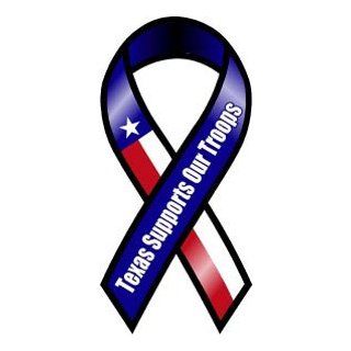 Texas Supports Our Troops Ribbon Magnets Automotive