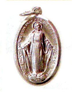 Our Lady of Grace Silver Plated Oxidized Medal   MADE IN ITALY Jewelry