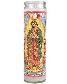 Our Lady of Guadalupe White Candle 15 oz   Devotional Candles