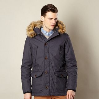 J by Jasper Conran Big and tall designer navy button through parka jacket