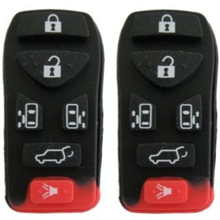 2004 2009 NISSAN QUEST 6 BUTTON 2 SLIDING DOOR KEYLESS ENTRY KEY REMOTE REPLACEMENT RUBBER BUTTON PAD PAIR (2 REPLACEMENT PADS) ** PAD ONLY NO ELECTRONICS OR CASE** + FREE DISCOUNT KEYLESS GUIDE Automotive