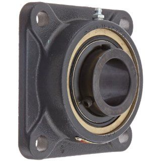 Sealmaster EMSF 27 Medium Duty Flange Unit, 4 Bolt, Regreasable, Expansion Type, Felt Seals, Setscrew Locking Collar, Cast Iron Housing, 1 11/16" Bore, 5 5/8" Overall Length, 4 3/8" Bolt Hole Spacing Width, 9/16" Flange Height, 2 Degre