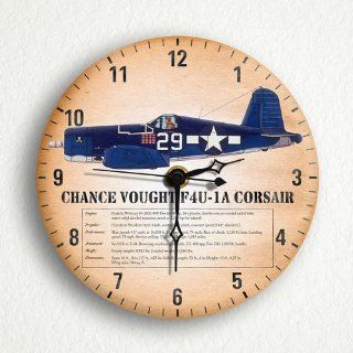 Chance Vought F4U Corsair Aircraft 6" Silent Wall Clock (Includes Desk/Table Stand)  