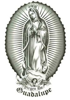 Virgen De Guadalupe Temporary Body Art Tattoos 2.5" x 3.5" Clothing