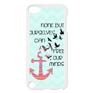 Hipster Elegant Anchor Ipod Touch 5th Case Cover Aztec Tribal Chevron Birds None But Ourselves Can Free Our Minds Quotes Cell Phones & Accessories