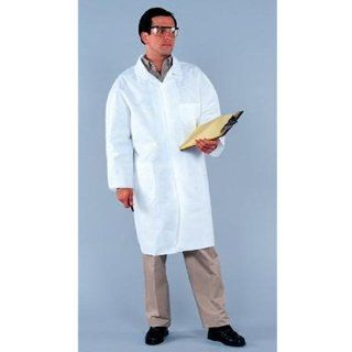 Large White KleenGuard A30 Breathable Particle Protection Labcoat With Snap Front And Chest And Hip Pocket (25 Per Case)   Science Lab Coats And Jackets  