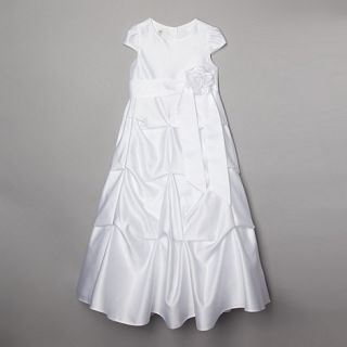 Pearce II Fionda Designer girls white tiered communion dress