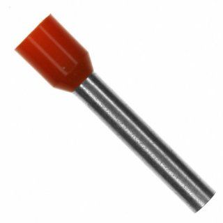 Panduit FSF77 12 D Insulated Ferrule, Single Wire French End Sleeve, 18 AWG Wire Size, Red, 0.11" Max Insulation, 5/8" Wire Strip Length, 0.06" Pin ID, 0.47" Pin Length, 0.73" Overall Length (Pack of 500) Terminals Industrial &am