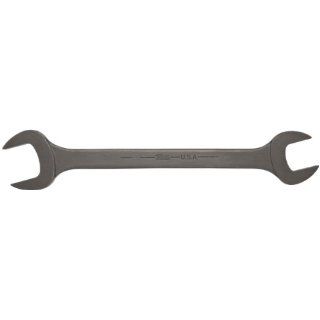 Martin BLK1040 Forged Alloy Steel 11/4" x 1 5/8" Opening Offset 15 Degree Angle Double Head Open End Wrench, 15 1/2" Overall Length, Industrial Black Finish