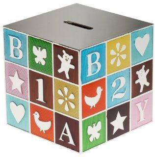Godinger Colored Silver Plated Block Baby Bank   Toy Banks