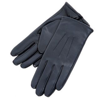 Isotoner Navy three point leather gloves