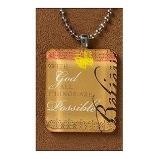 Believe with God All Things Are Possible Pendant Inspirational Necklace with 18 Inches Long Chain Jewelry