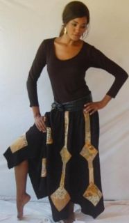 Lotustraders Skirt Maxi Boho Asym Handkerchief Hem 4X 5X 6X Black Brown W993S World Apparel Clothing