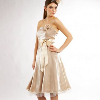 Debut Gold organza rose corsage prom dress