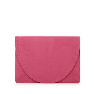 Faith Bright pink curved flap over clutch bag