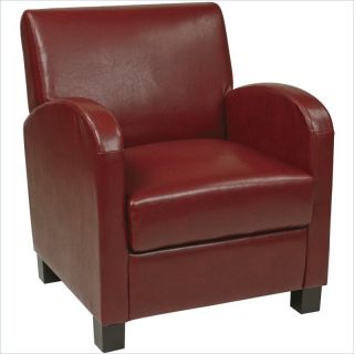 Office Star Metro Eco Leather Club Chair in Crimson Red   MET807RRD