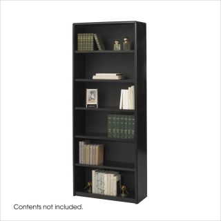 Safco ValueMate 6 Shelf Wood Economy Steel Bookcase in Black   7174BL