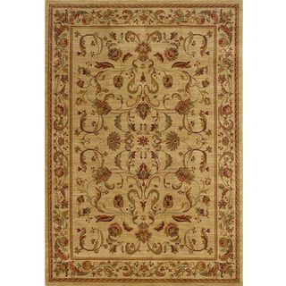 Ellington Beige/Red Traditional Area Rug (6'7 x 9'6) Style Haven 5x8   6x9 Rugs