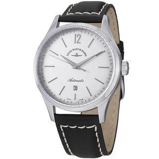Zeno Men's 'Vintage Line' Silver Dial Black Leather Strap Watch Zeno Men's More Brands Watches
