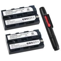 Two Batteries/ Camera Lens Cleaning Pen for Sony NP F550 Eforcity Camera Batteries & Chargers