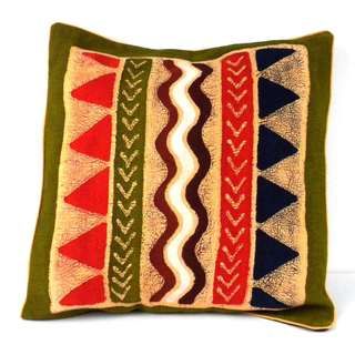 Handmade Batik Cushion Cover   Geo Water (Zimbabwe) Global Crafts Pillow Covers