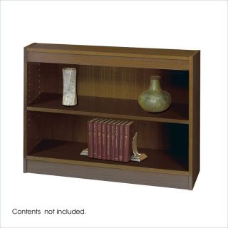 Safco WorkSpace Standard 30"H 2 Shelf Square Edge Wood Bookcase in Walnut   1501WLC