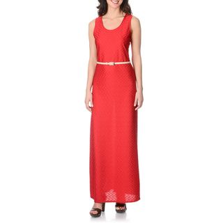 Sharagano Women's Pomegranate Texture knit Maxi Dress Sharagano Casual Dresses