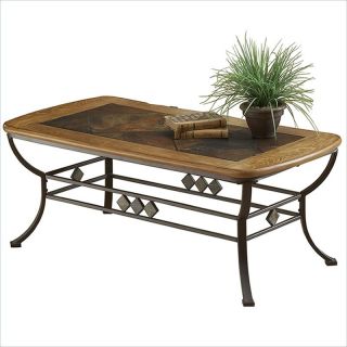 Hillsdale Lakeview Rectangle Slate Top Coffee Table in Brown and Medium Oak   4264OTC
