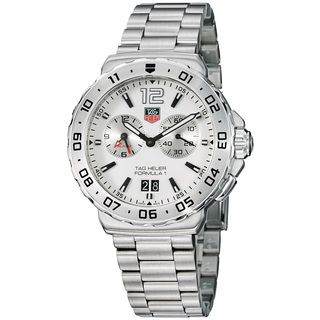 Tag Heuer Men's WAU111B.BA0858 'Formula 1' White Dial Stainless Steel Alarm Watch Tag Heuer Men's Tag Heuer Watches